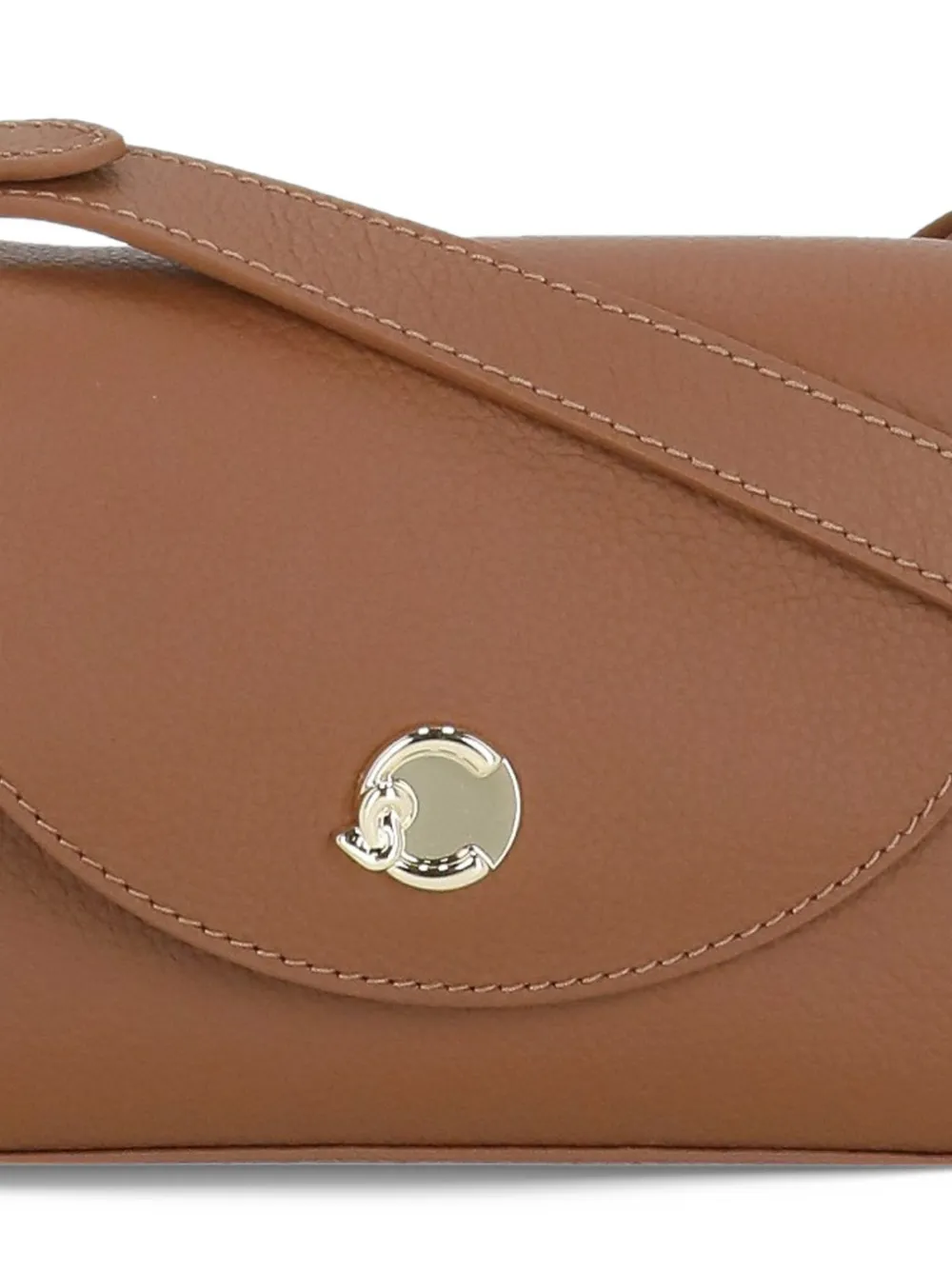 Coccinelle grainy leather shoulder bag Bruin