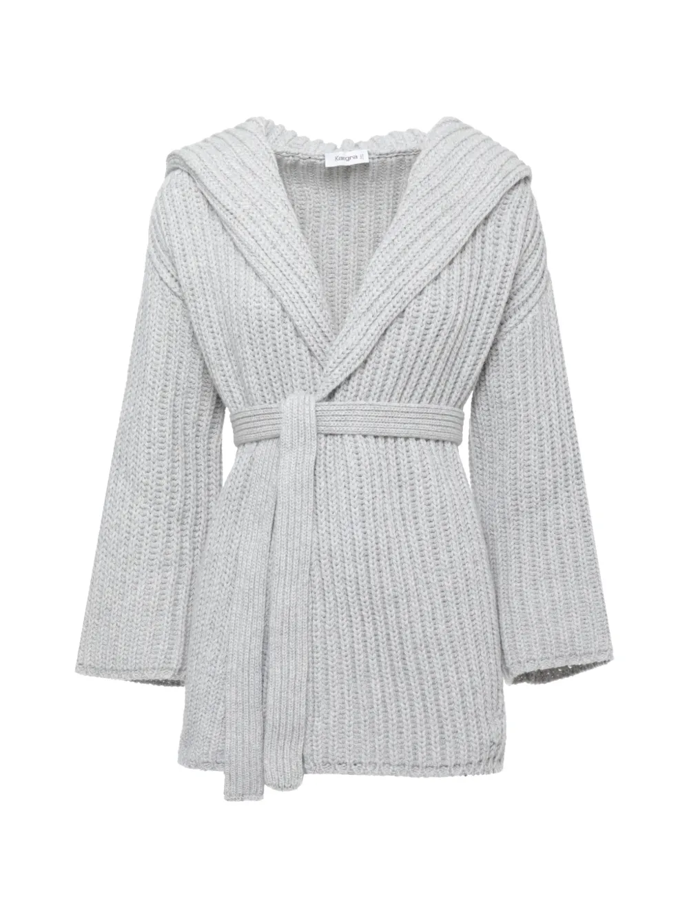 Kangra ribbed hooded cardigan - Grigio
