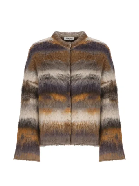 Kangra striped brushed-finish cardigan