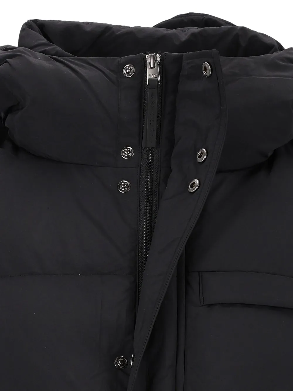 Maison Kitsuné hooded quilted coat Zwart
