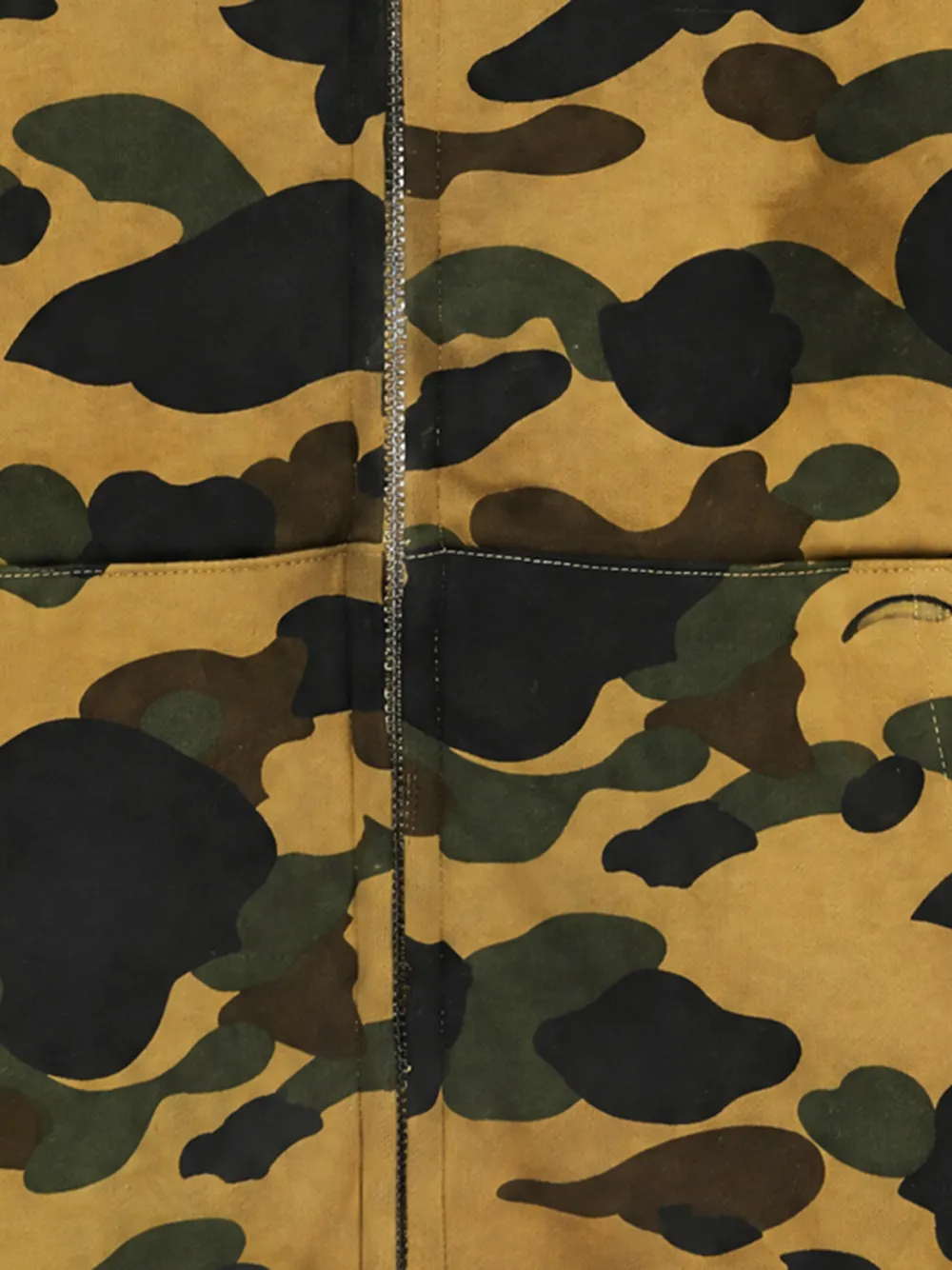 A BATHING APE Shark camouflage-print hoodie Geel