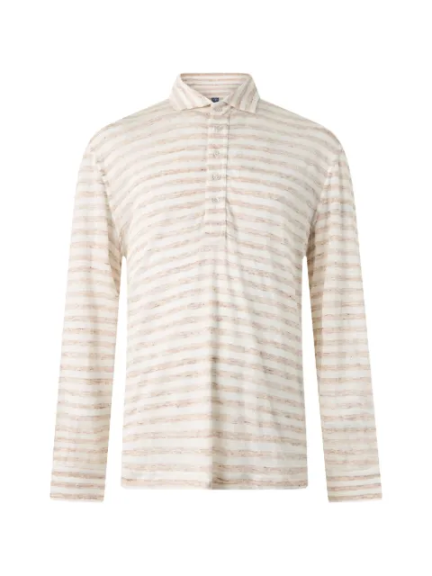 Fedeli striped long-sleeve polo shirt
