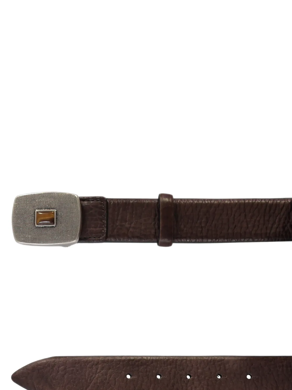 Moorer engraved buckle-fastening leather belt Bruin