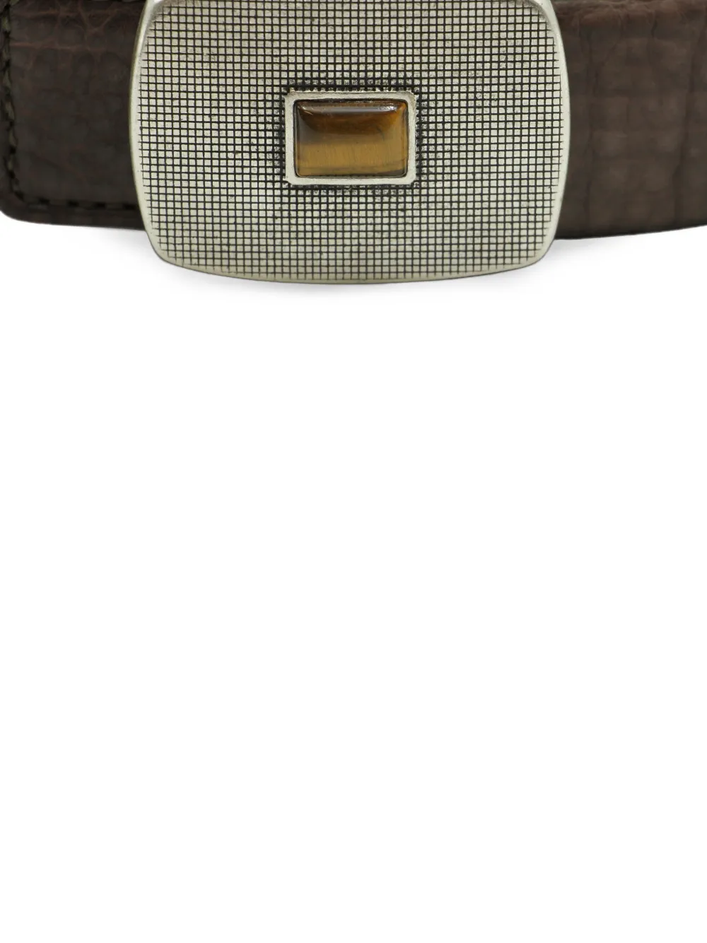 Moorer engraved buckle-fastening leather belt Bruin