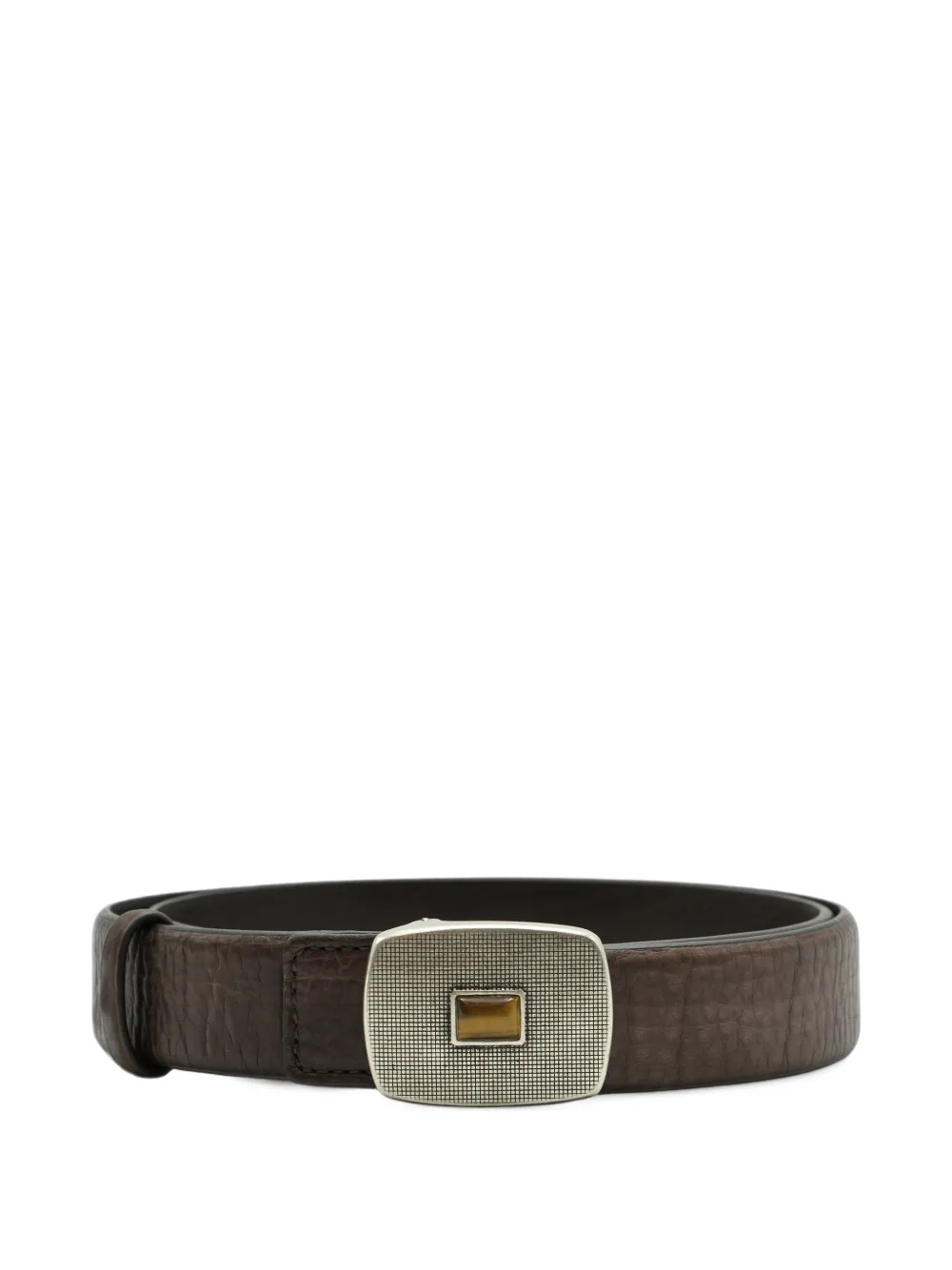 Moorer engraved buckle-fastening leather belt Bruin