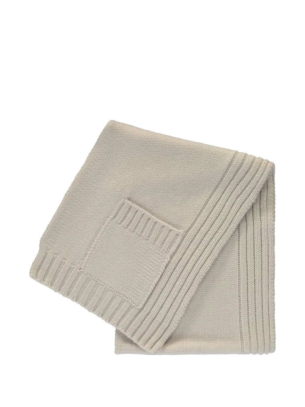 Moorer pocket-detail ribbed scarf Beige