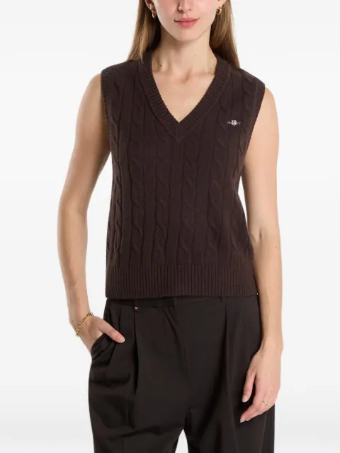 Gant cable-knit lambswool vest