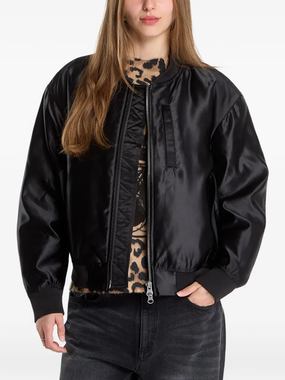 Vans satin-finish bomber jacket Zwart