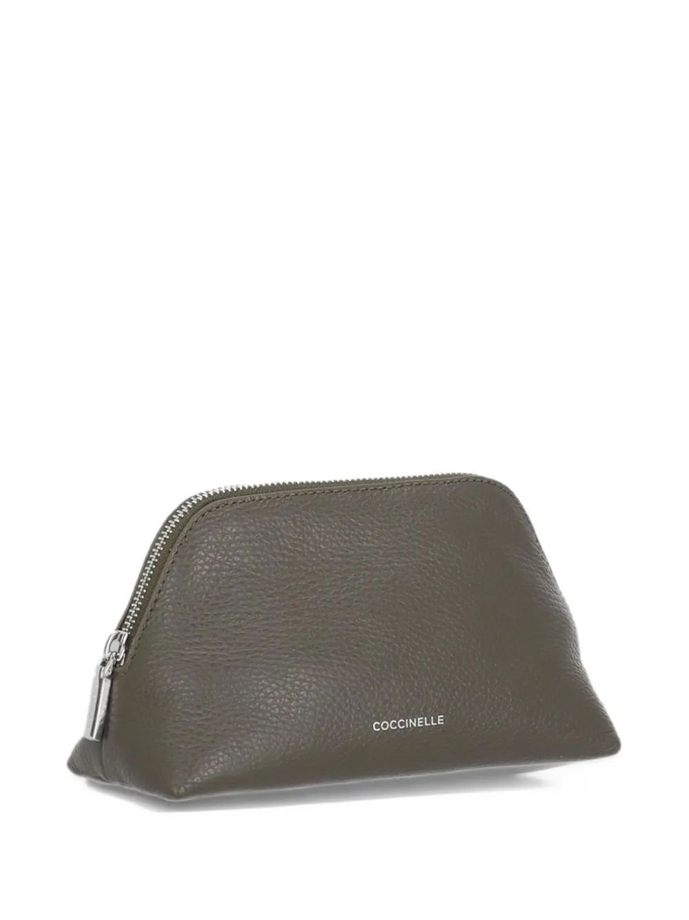 Coccinelle pebbled leather clutch Grijs