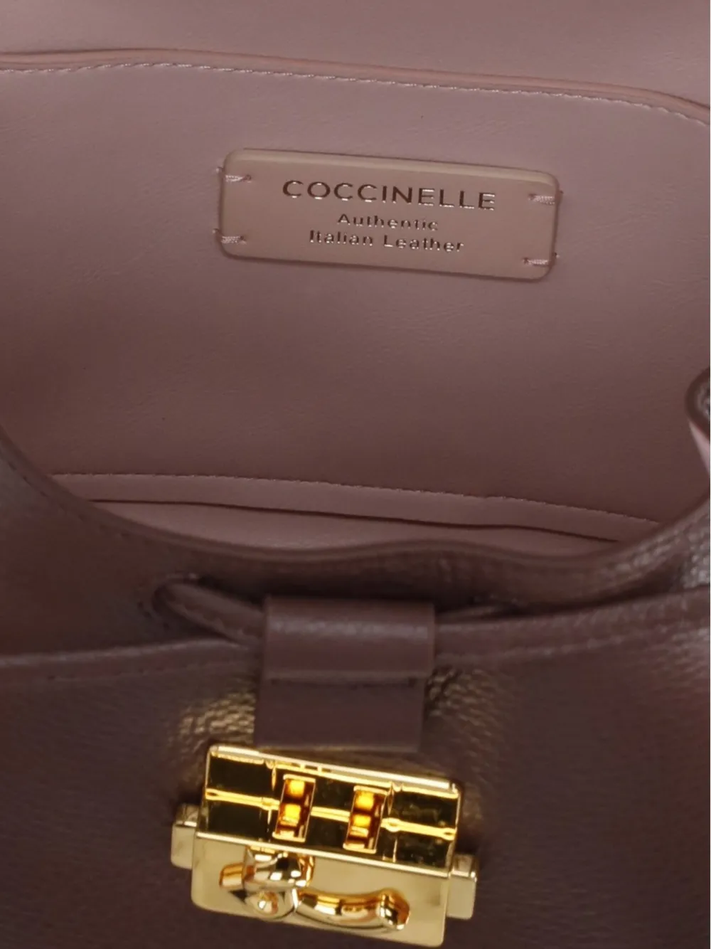 Coccinelle small C-Me Lock grained-leather backpack Bruin