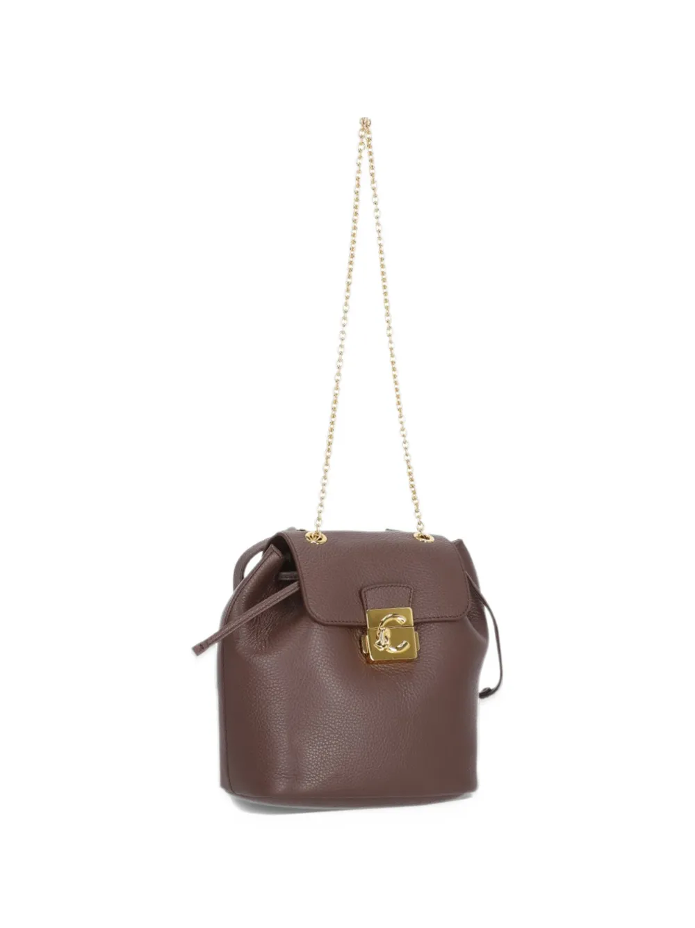 Coccinelle small C-Me Lock grained-leather backpack Bruin
