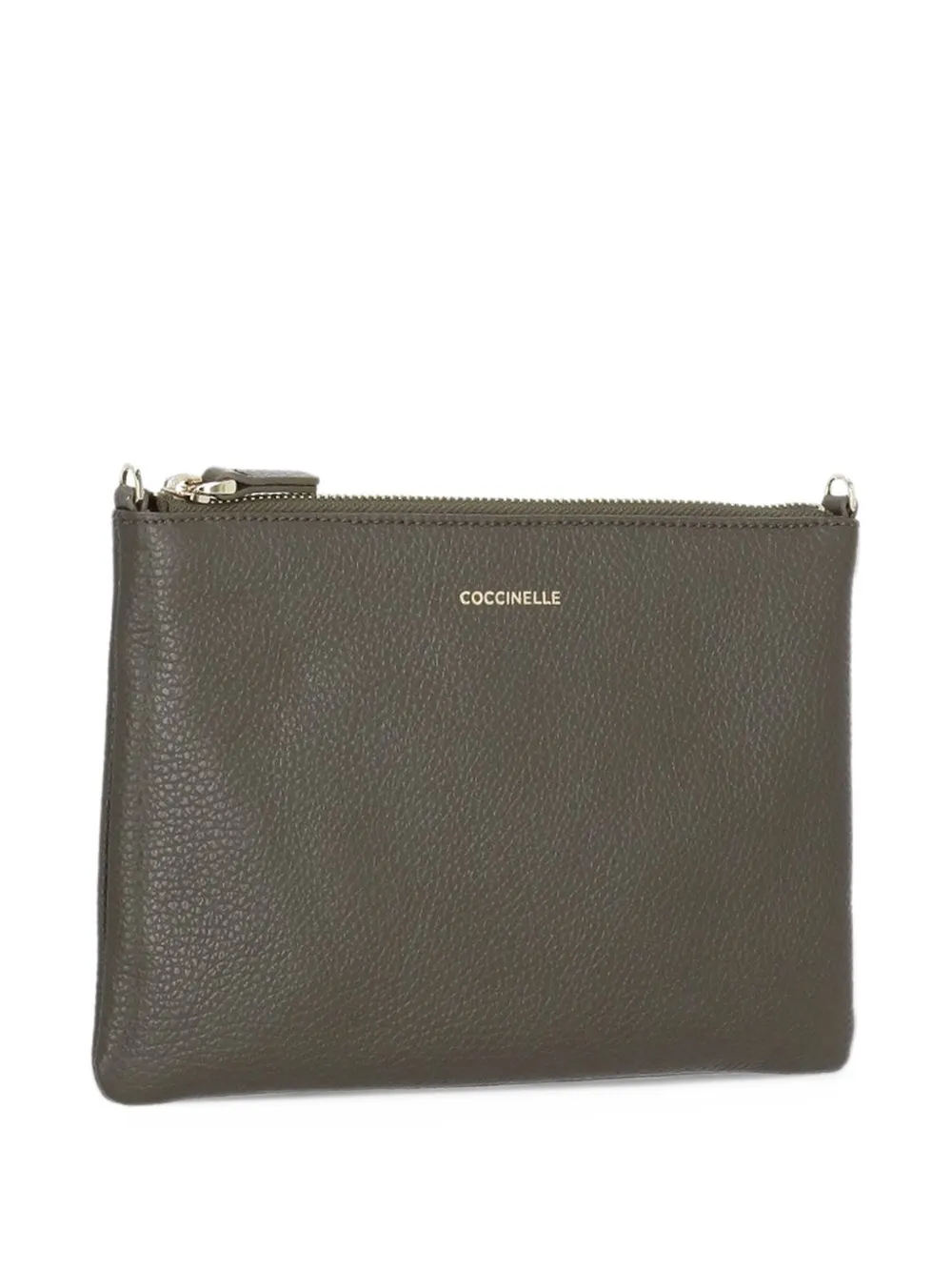 Coccinelle grained-leather clutch bag Grijs