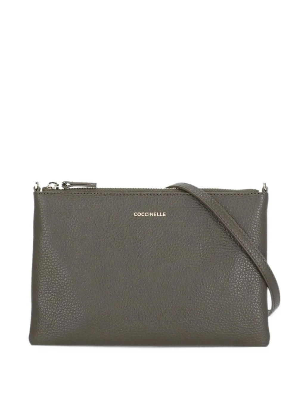 Coccinelle grained-leather clutch bag - Grigio