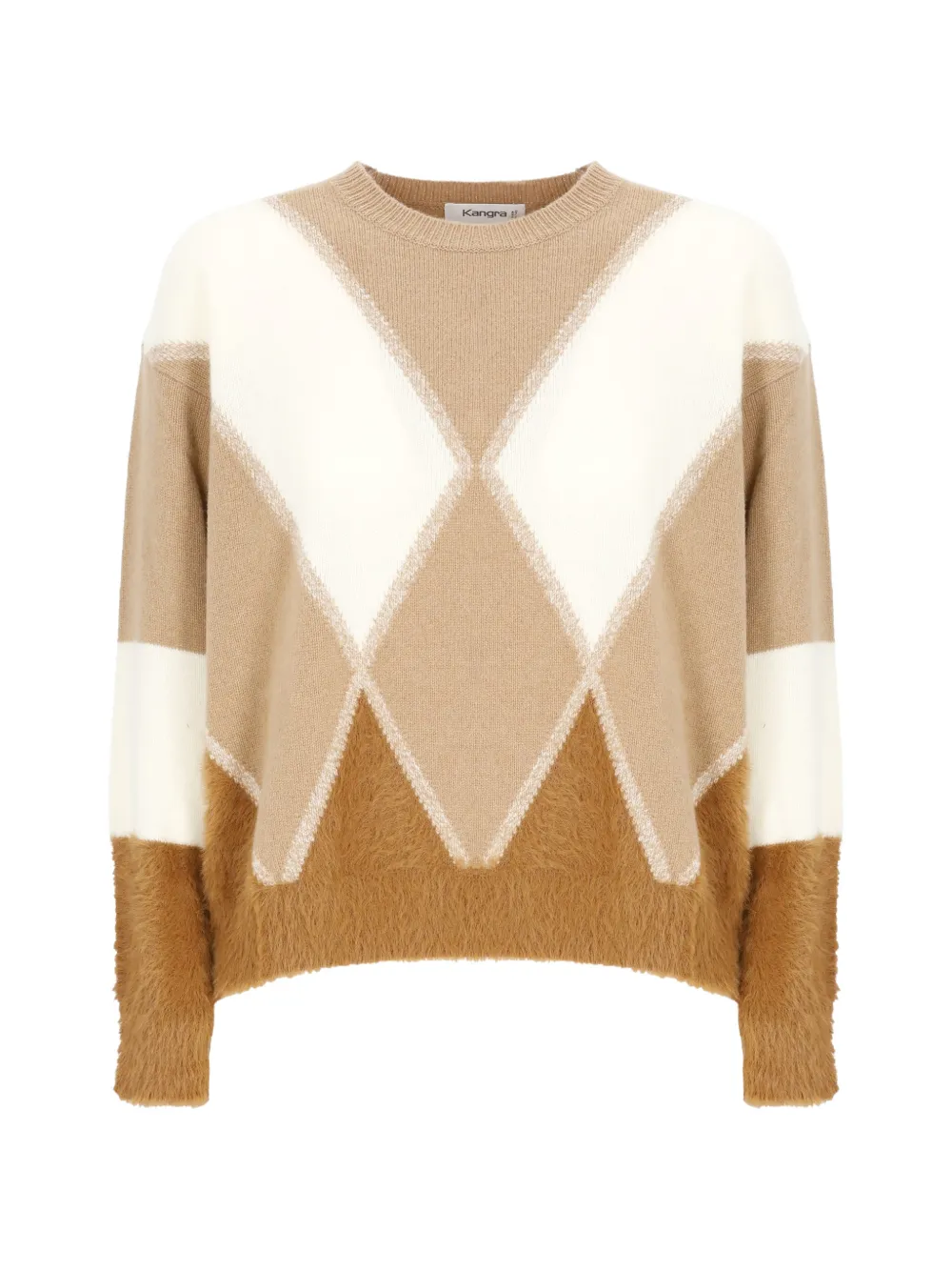 Kangra argyle-pattern brushed-knit sweater - Toni neutri