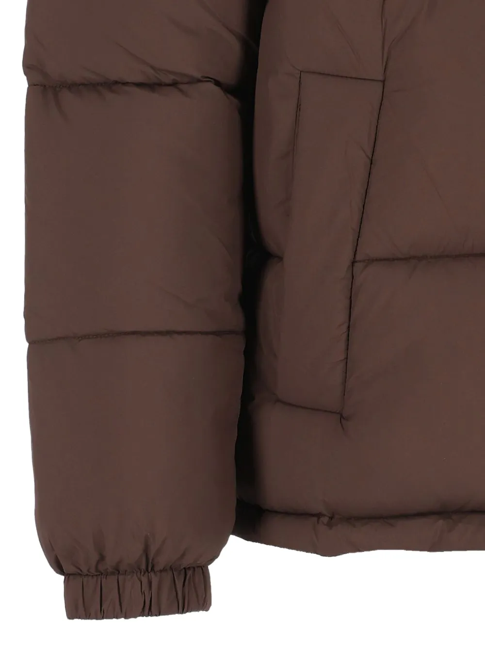 Maison Kitsuné quilted high-neck coat Bruin