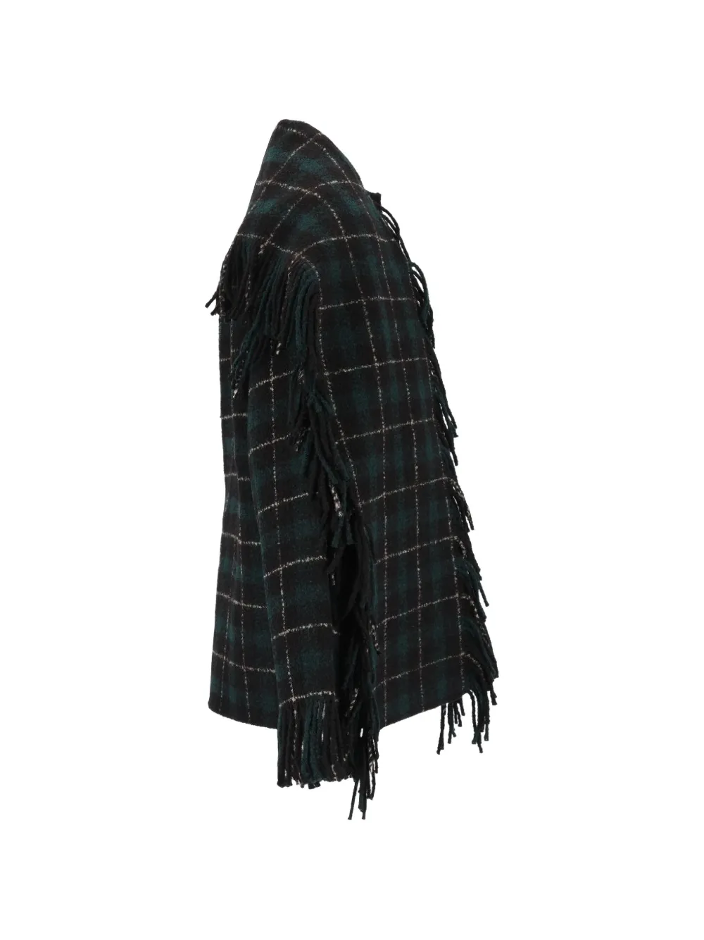 TOTEME Fringed Scarf tartan jacket Groen