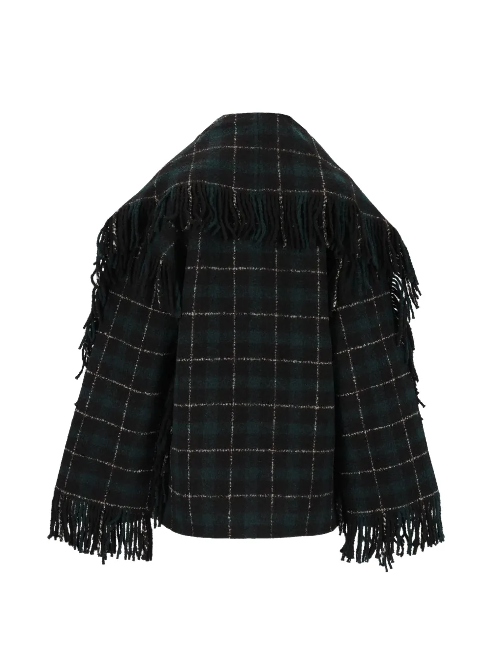 TOTEME Fringed Scarf tartan jacket Groen