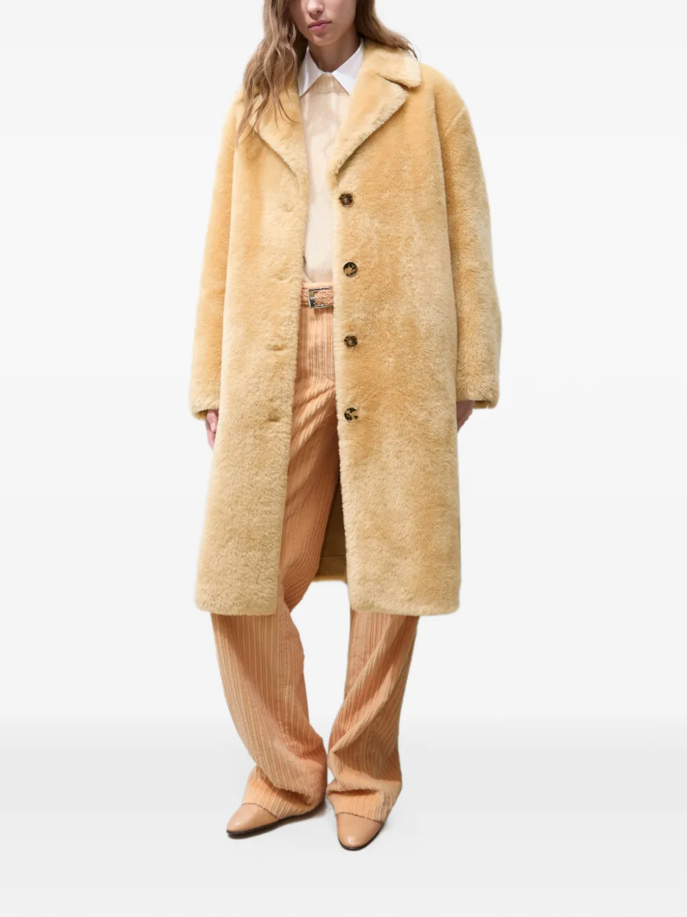 Tory Burch faux-shearling coat Beige