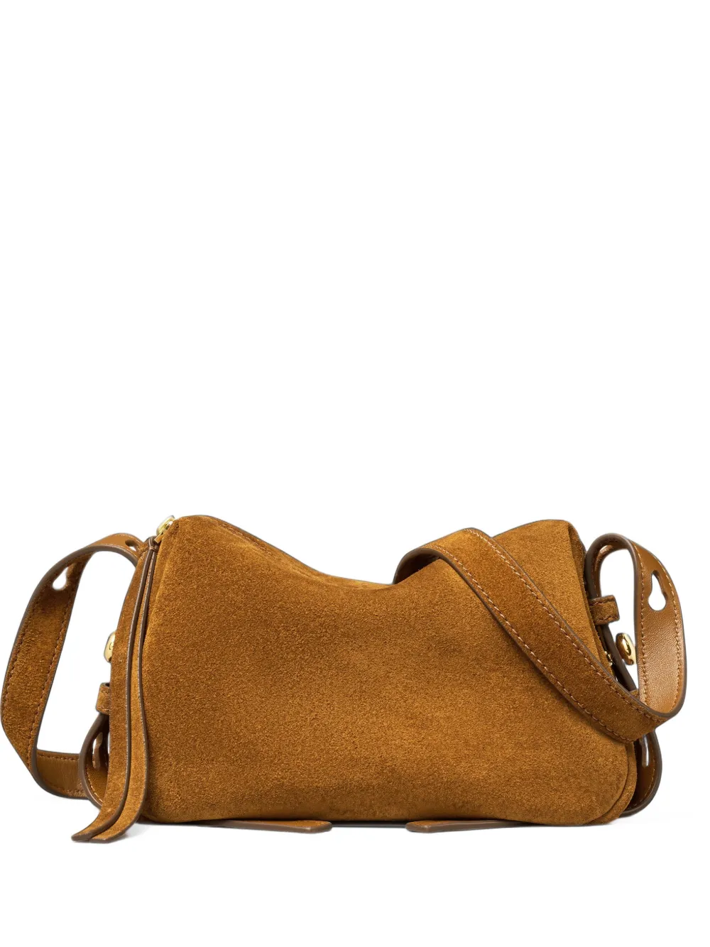 Tory Burch Romy suede soft crossbody bag - Marrone