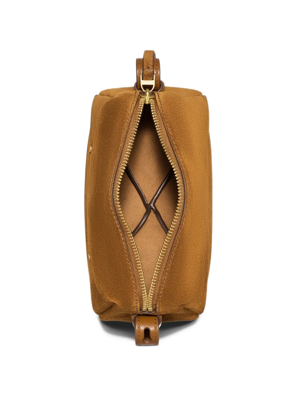 Tory Burch Romy suede soft crossbody bag Bruin