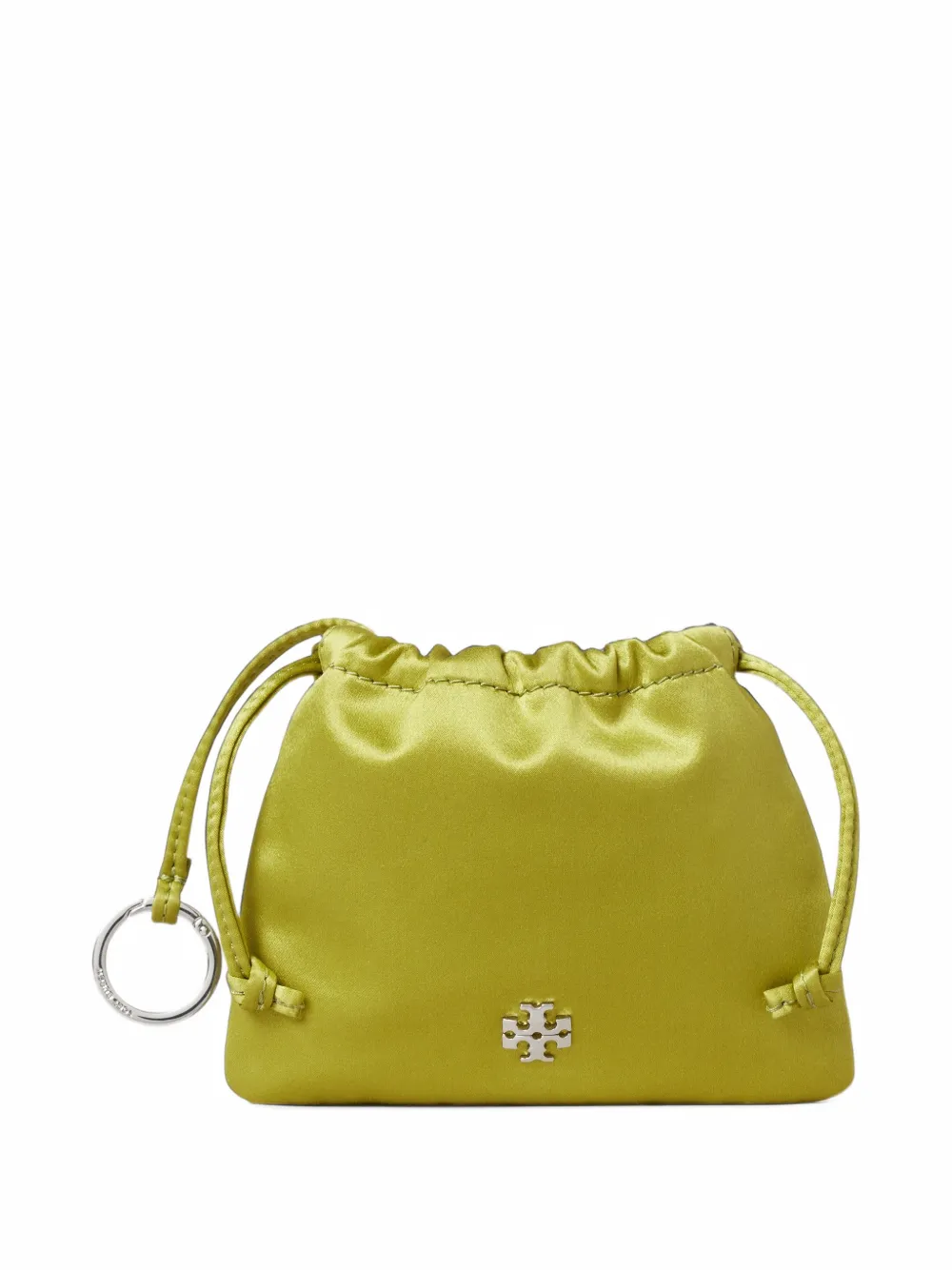 Tory Burch satin pouch bag charm Geel