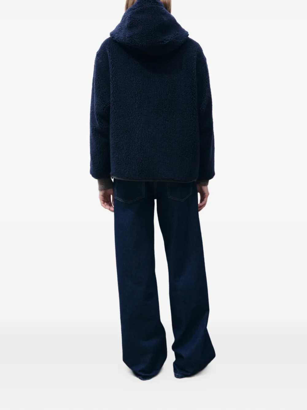 Tory Burch logo fleece jacket Blauw