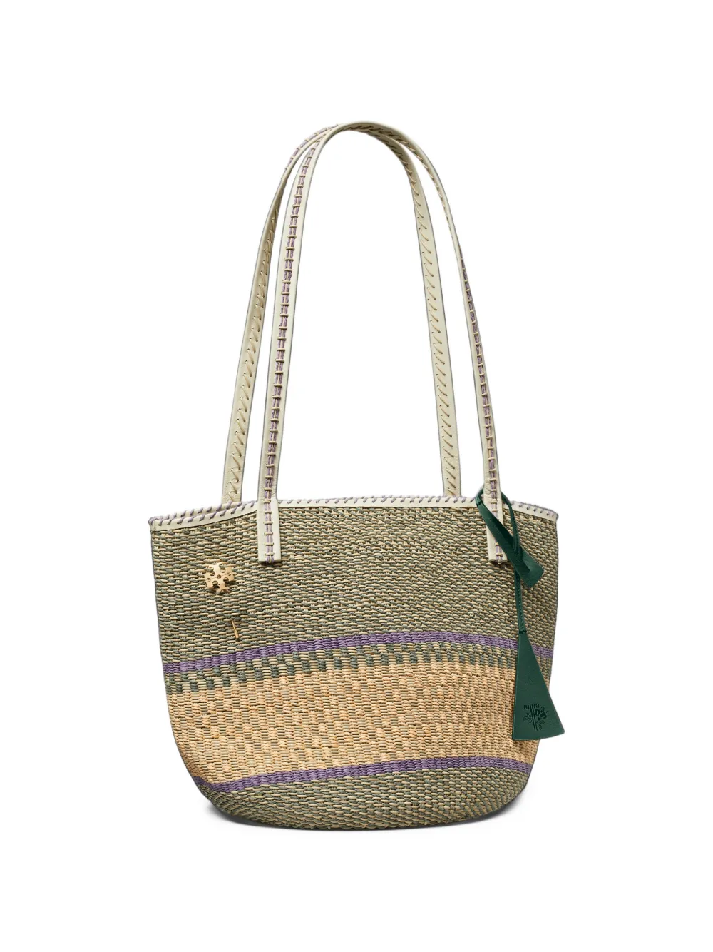Tory Burch large handwoven basket tote bag Groen