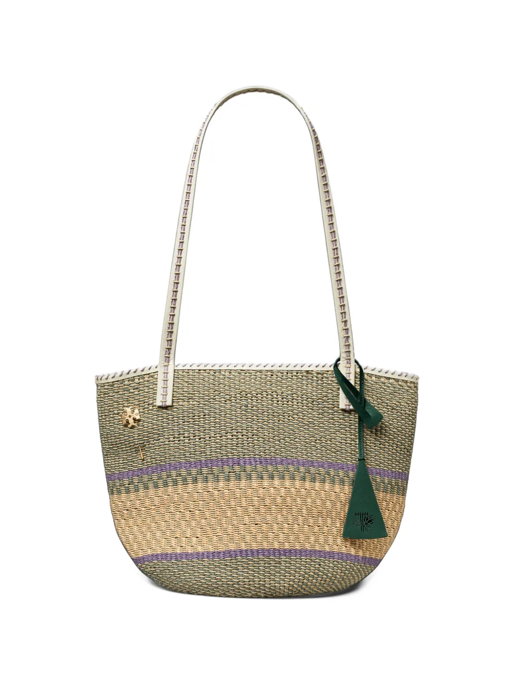 Tory Burch large handwoven basket tote bag Groen