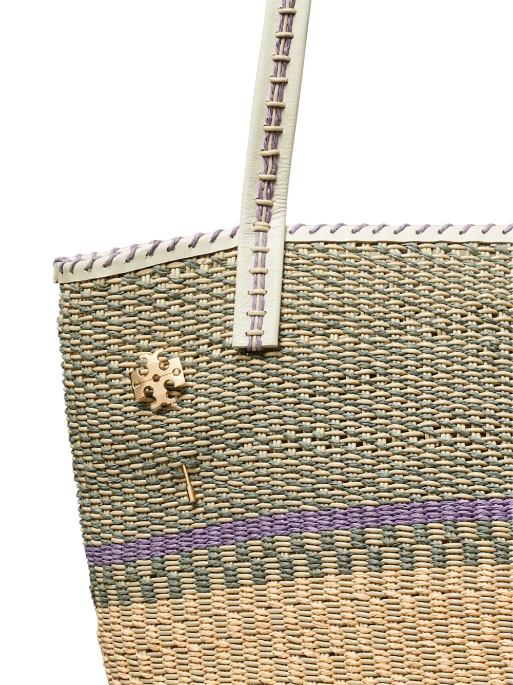 Tory Burch large handwoven basket tote bag Groen
