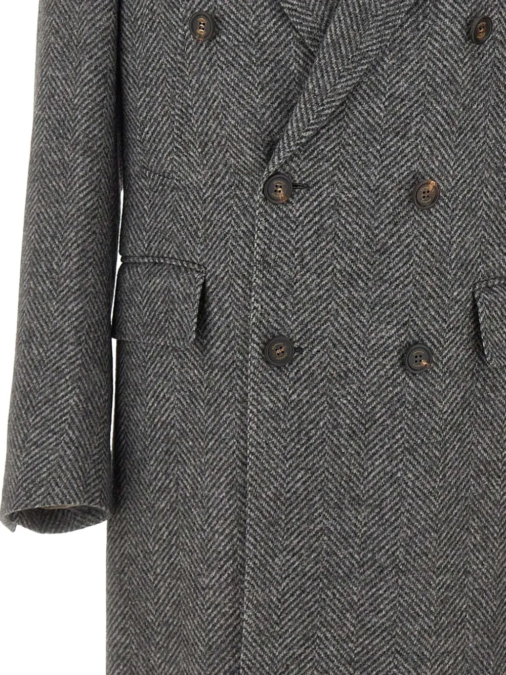 Eleventy herringbone double-breasted coat Grijs