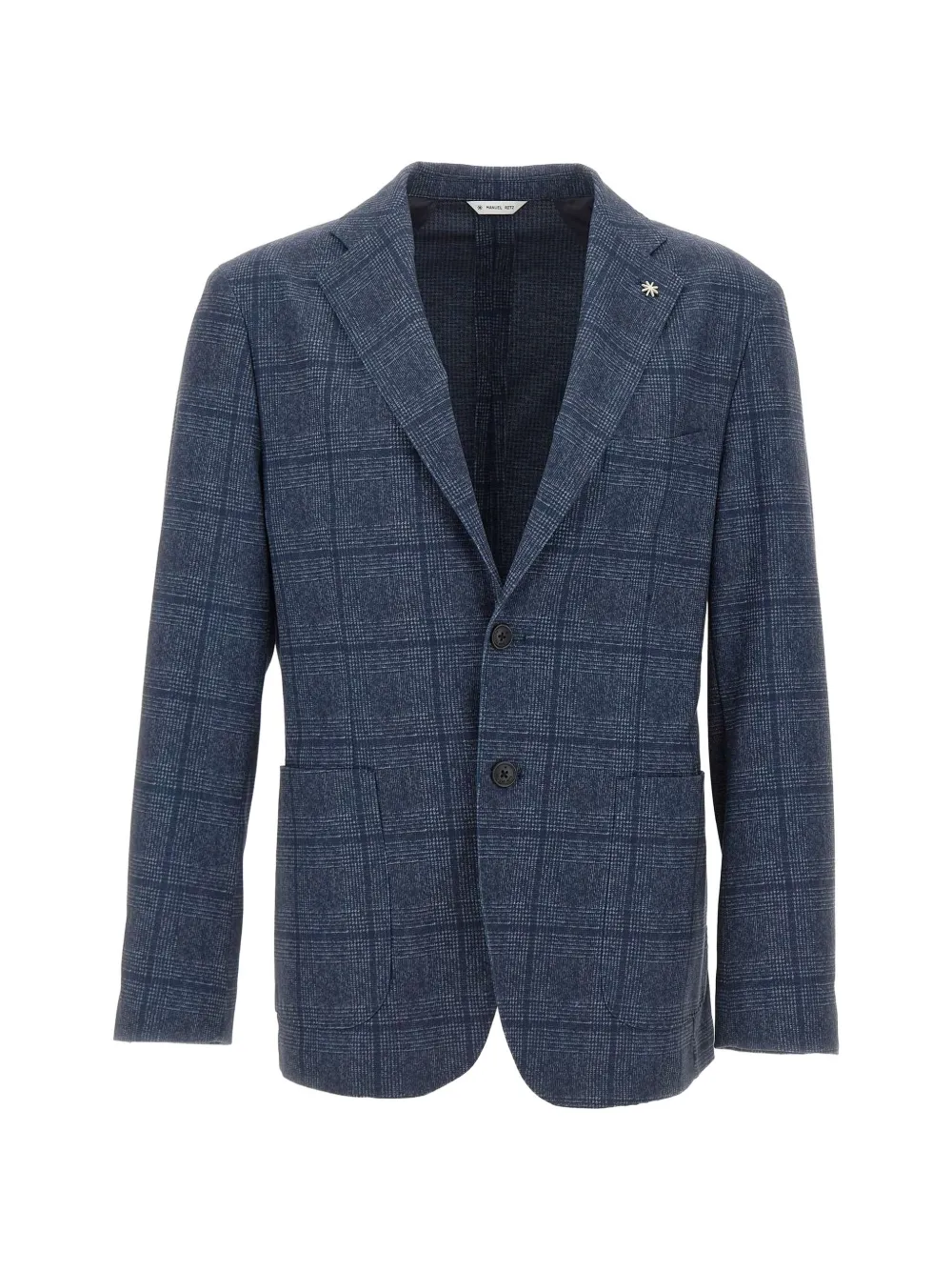 Manuel Ritz micro-check single-breasted blazer Blauw