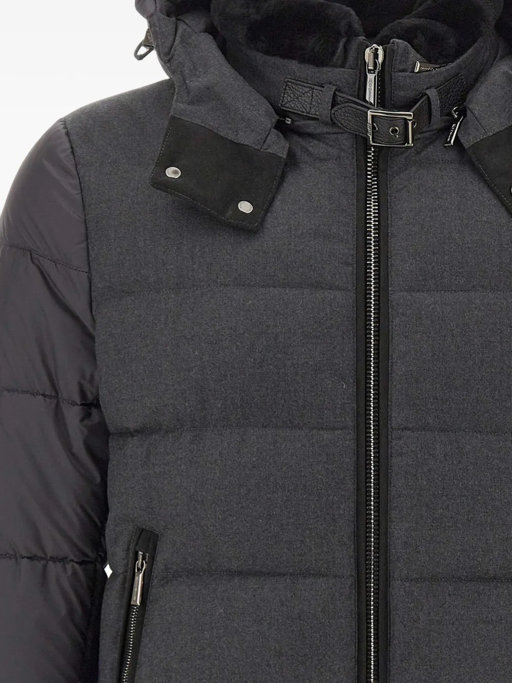 Moorer Wright quilted down jacket Grijs