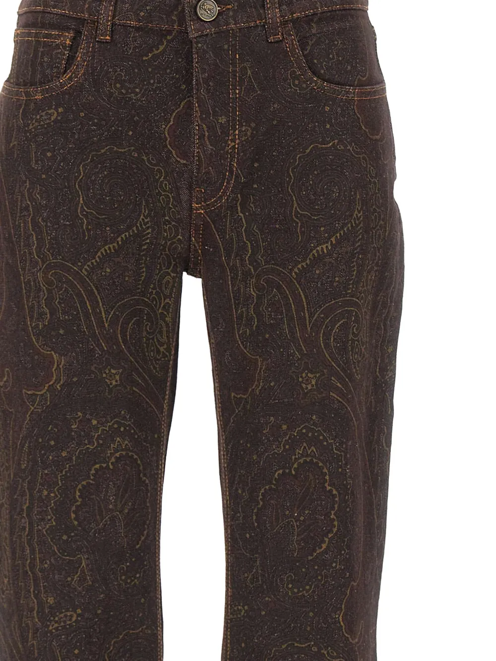 ETRO paisley-print jeans Bruin