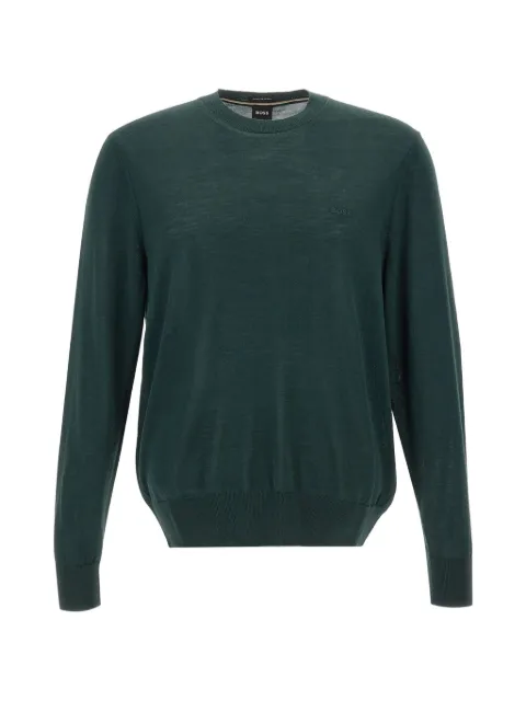 BOSS logo-embroidered wool sweater