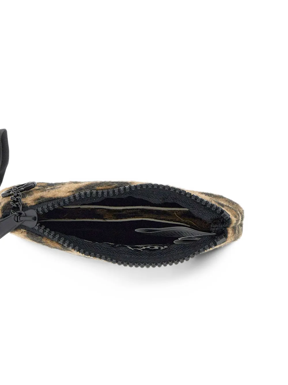 MC2 Saint Barth mini Aline felt pouch with leopard print Bruin