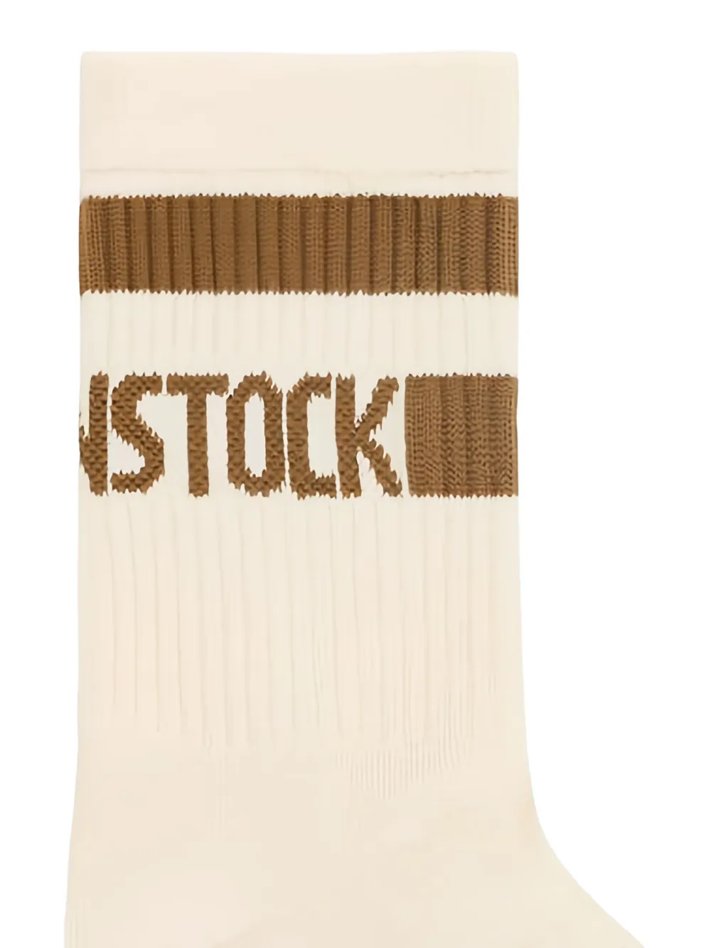 Birkenstock Kids logo-knit ribbed socks Beige