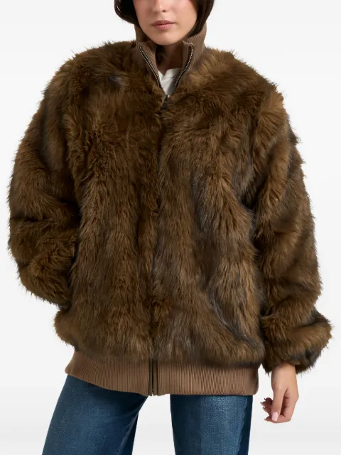 Canadian Argyle faux-fur jacket