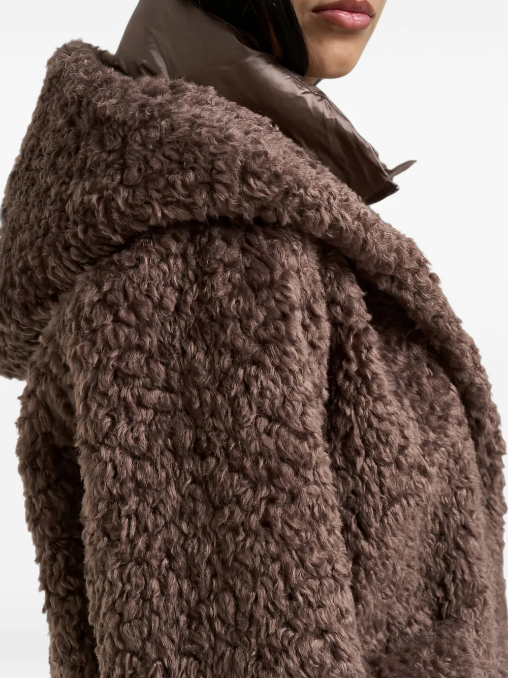 bomboogie St.Moritz hooded faux-shearling coat Bruin