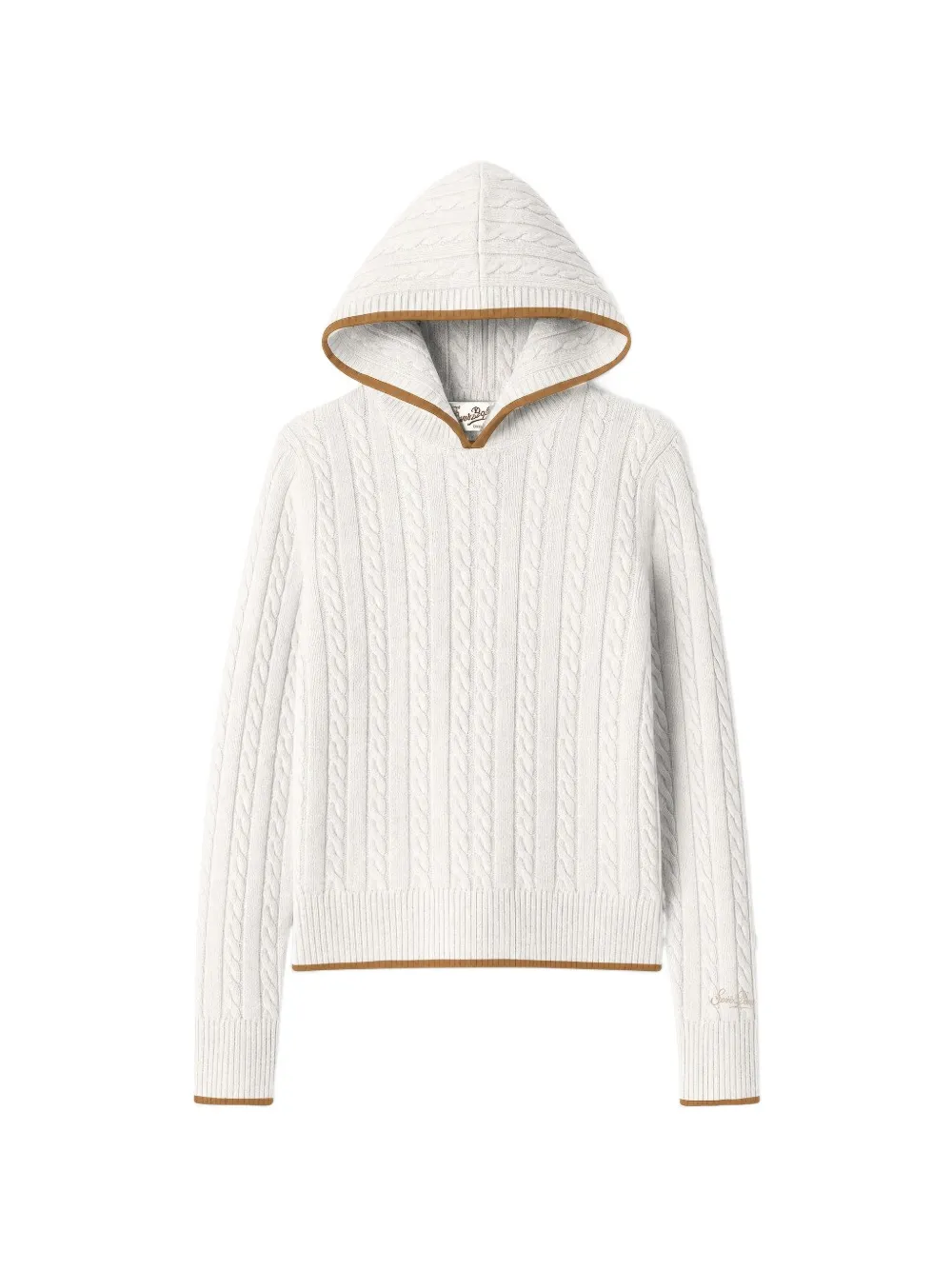 MC2 Saint Barth cable-knit hoodie Beige