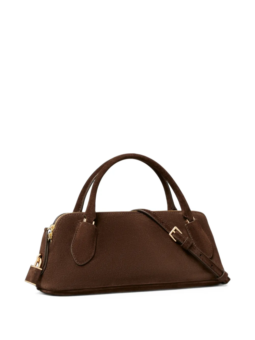 Tory Burch Lock suede top handle bag Bruin