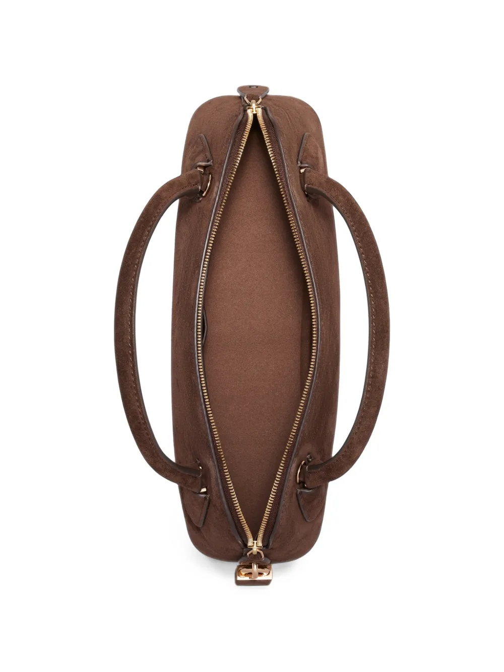 Tory Burch Lock suede top handle bag Bruin
