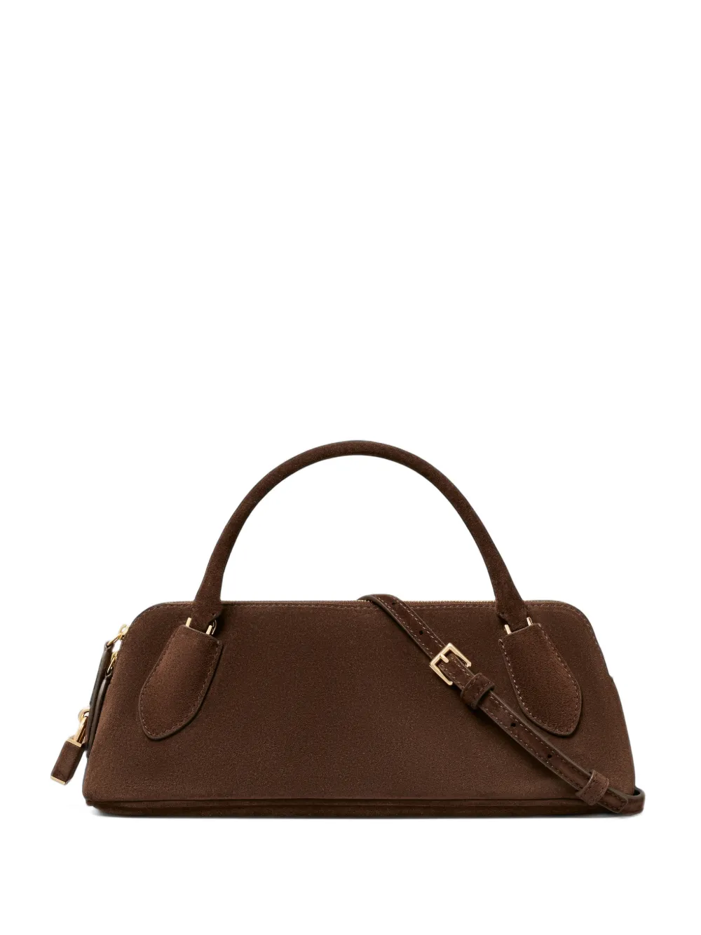 Tory Burch Lock suede top handle bag Bruin