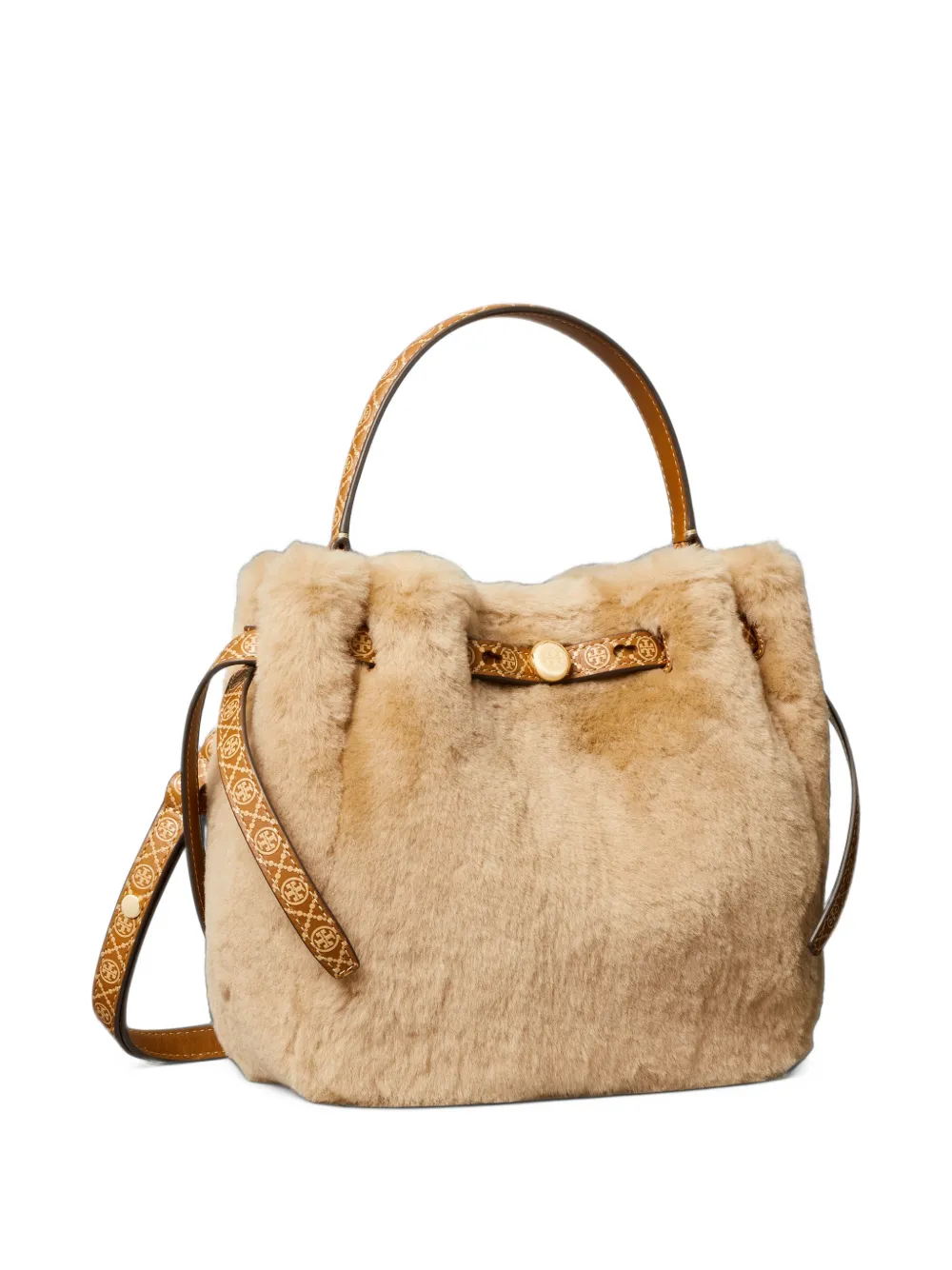 Tory Burch Romy shearling bucket bag Beige