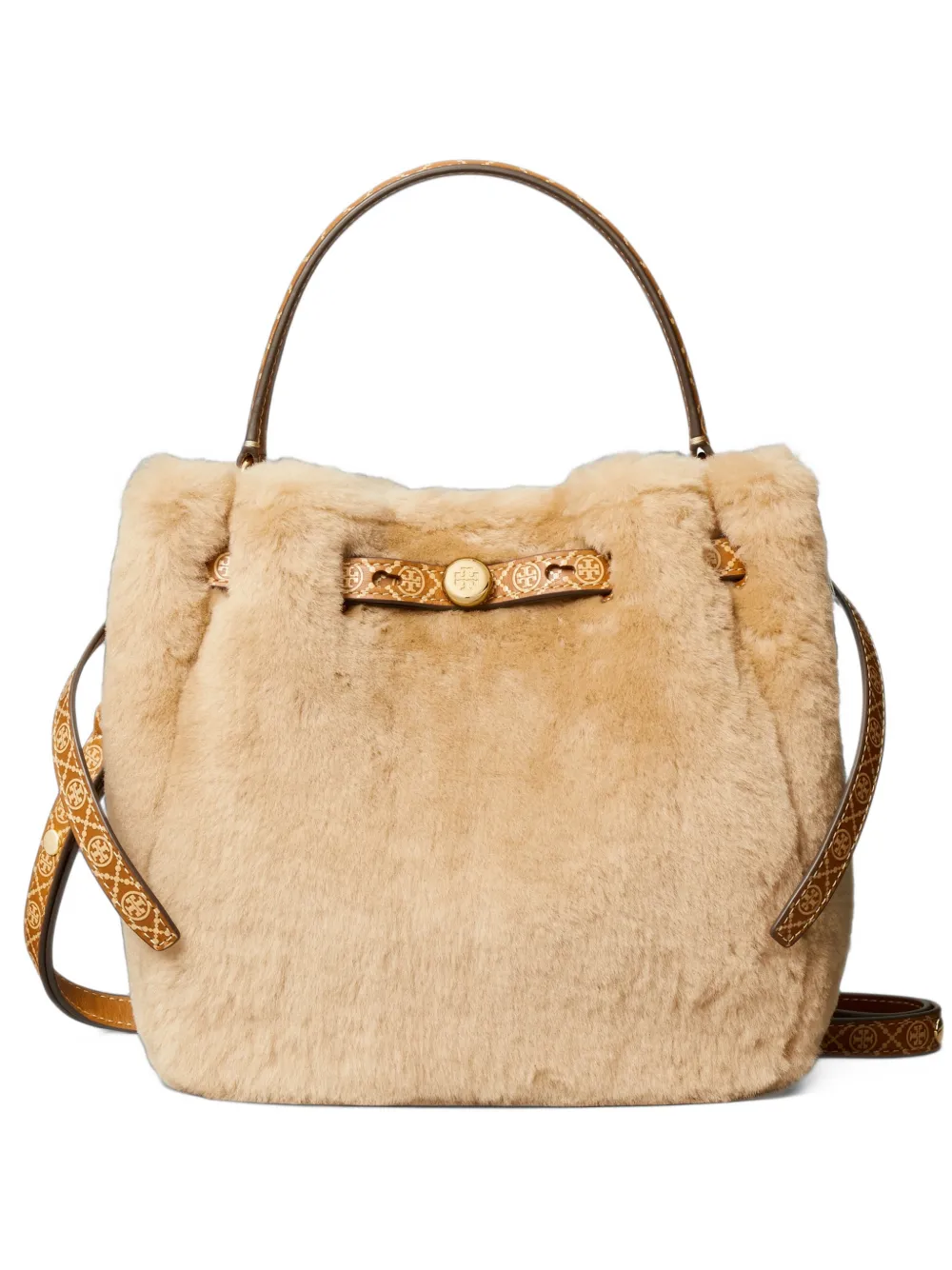 Tory Burch Romy shearling bucket bag Beige