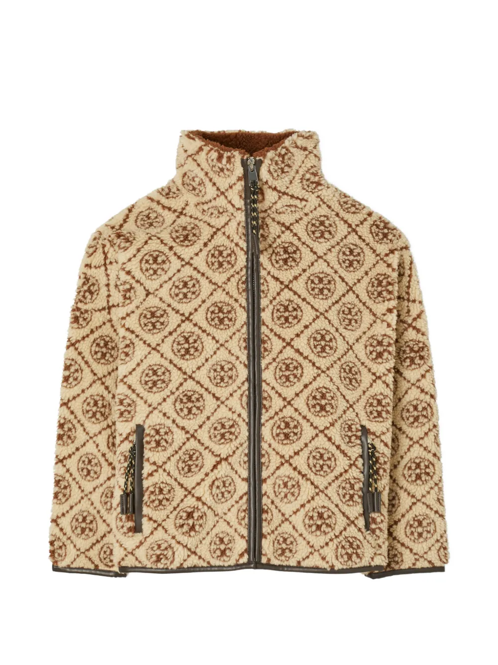 Tory Burch T Monogram fleece jacket Beige