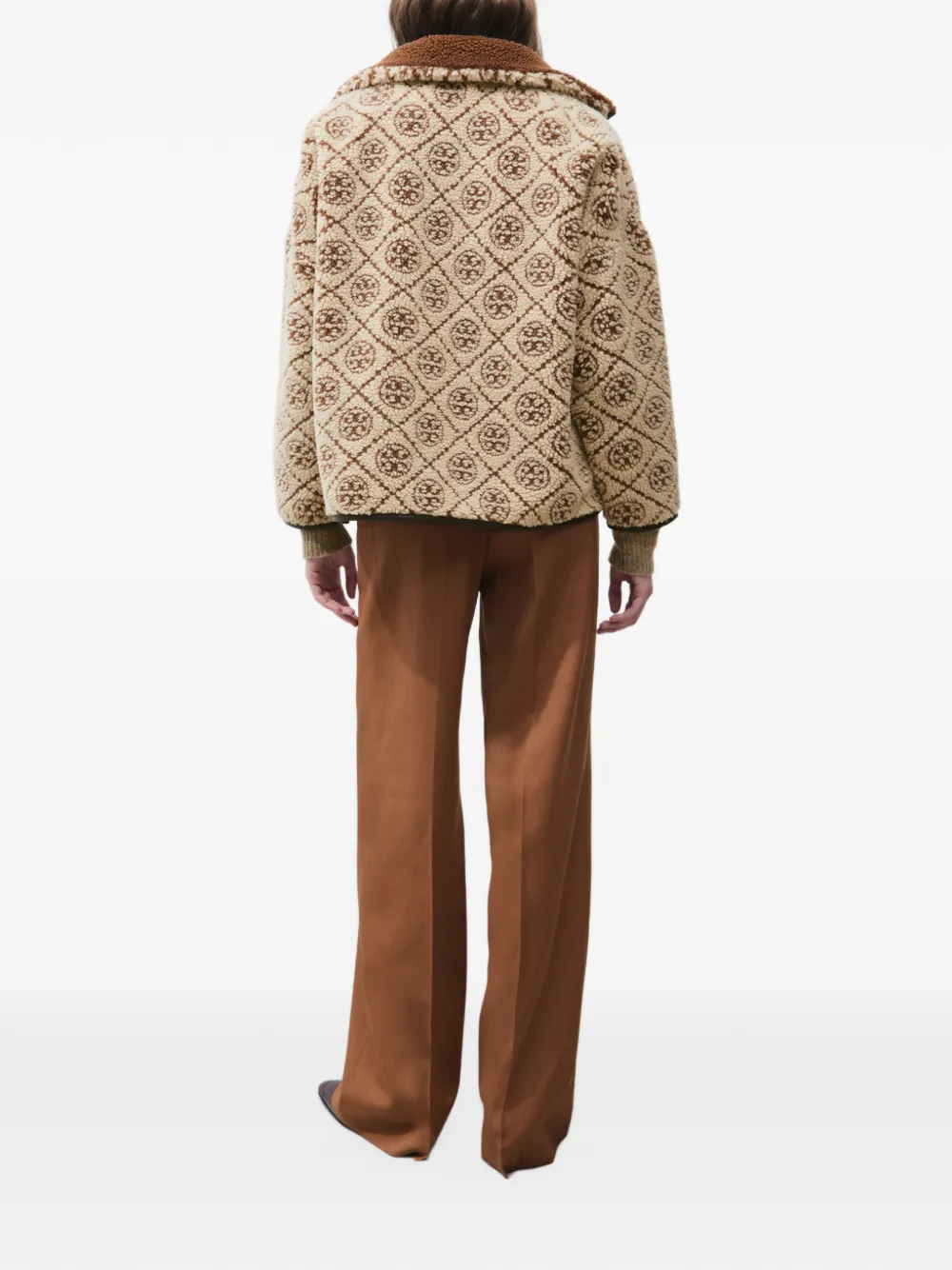 Tory Burch T Monogram fleece jacket Beige
