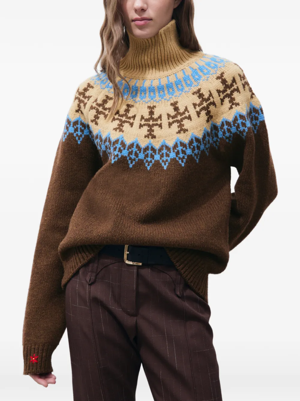 Tory Burch Fair Isle wool sweater Bruin