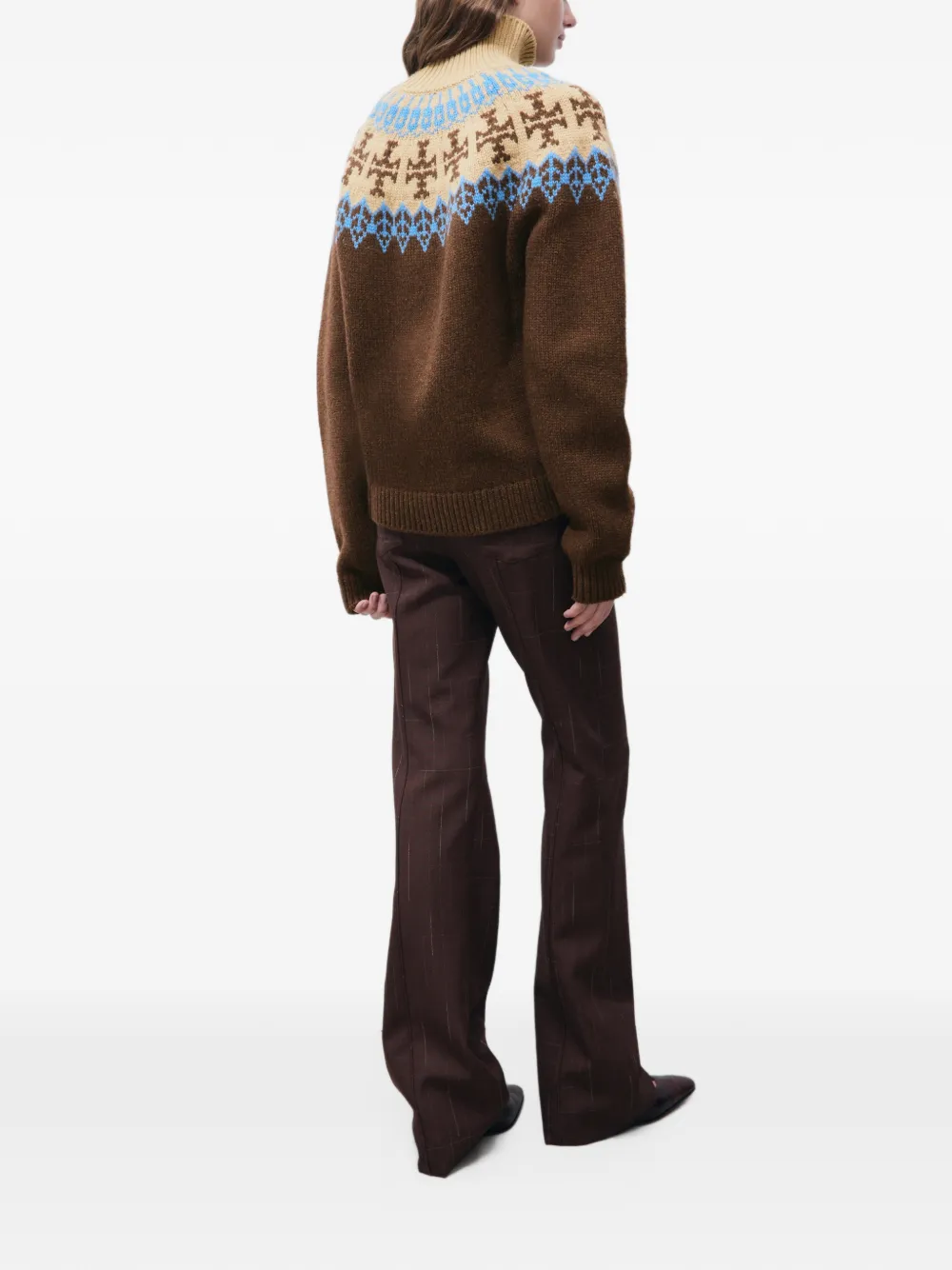 Tory Burch Fair Isle wool sweater Bruin