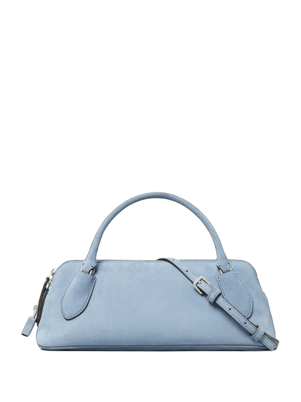 Tory Burch Lock suede top handle bag Blauw