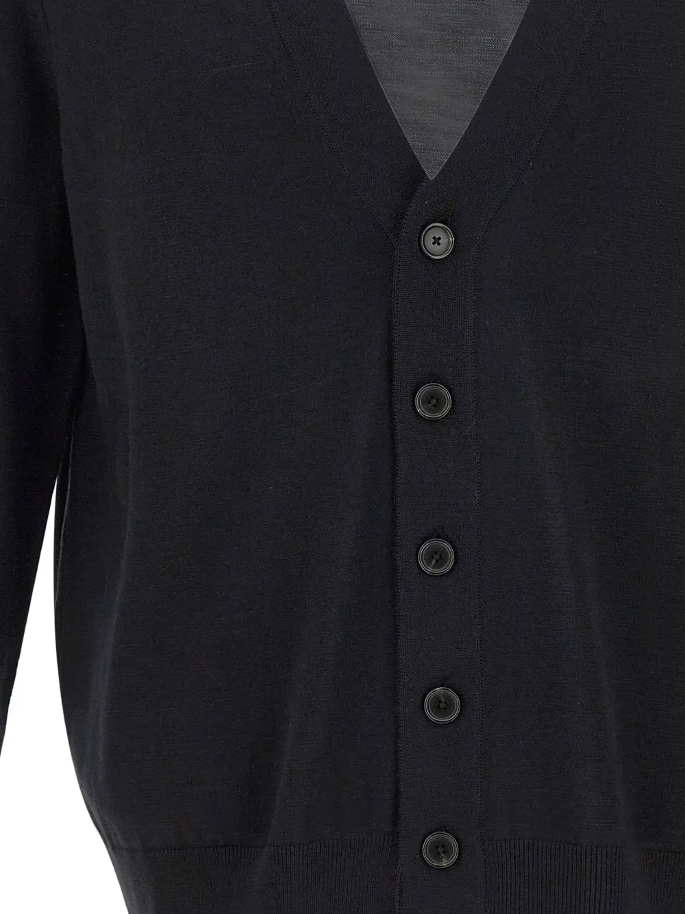 BOSS virgin wool cardigan Zwart